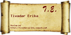 Tivadar Erika névjegykártya